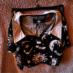 Killstar Black Celestial Print Blouse